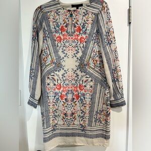 BCBGMAXAZRIA Women's Long Sleeve Multi Color Tunic Dress Size XS